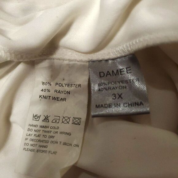 Damee Crocheted Ivory Midi Skirt Bohemian Style w/Elastic Waist Size 3X Lined - Picture 5 of 8